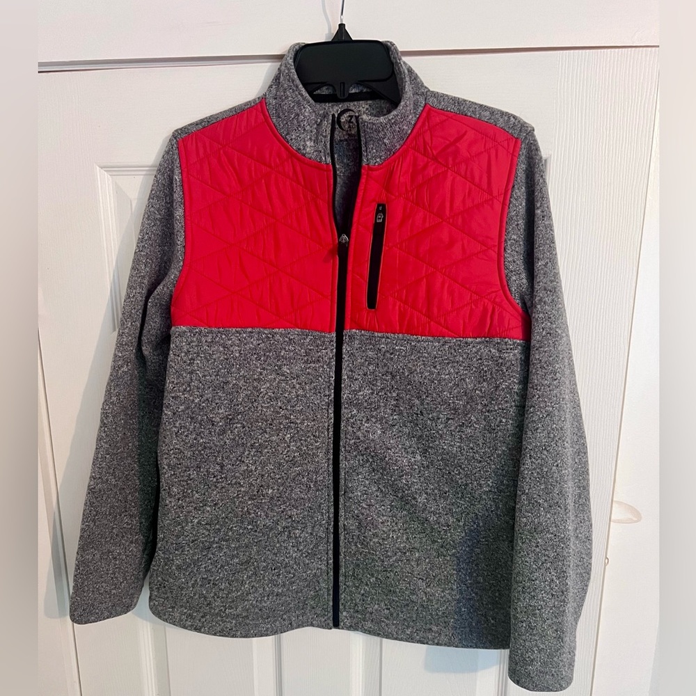 Zyia red quilted ash cabin zip jacket
